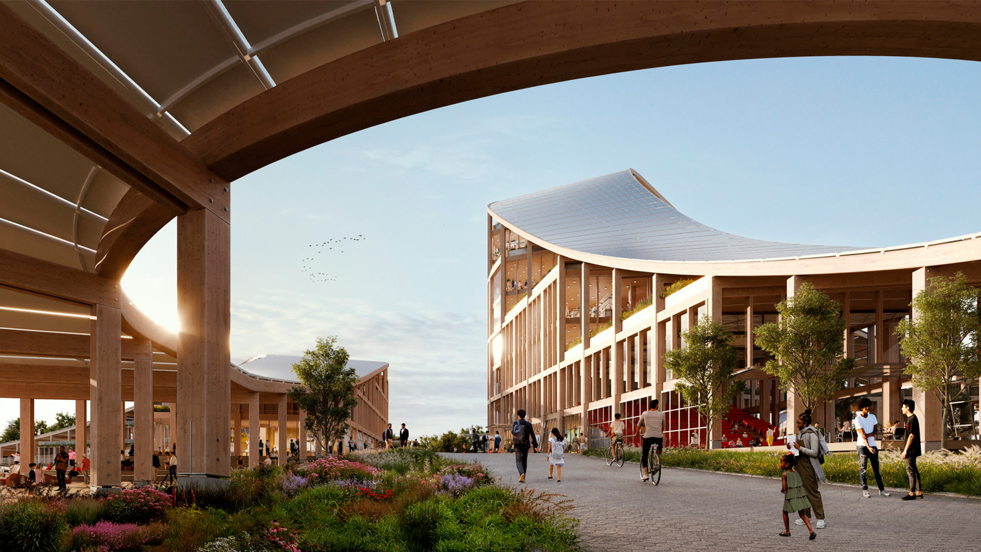 Render of new sustainable campus buuilding