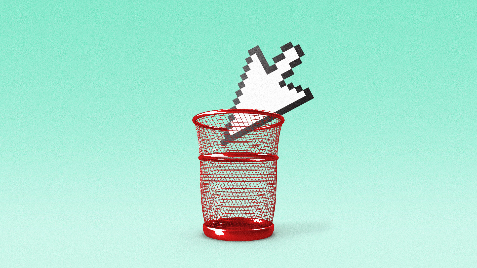 Mouse pointer in bin