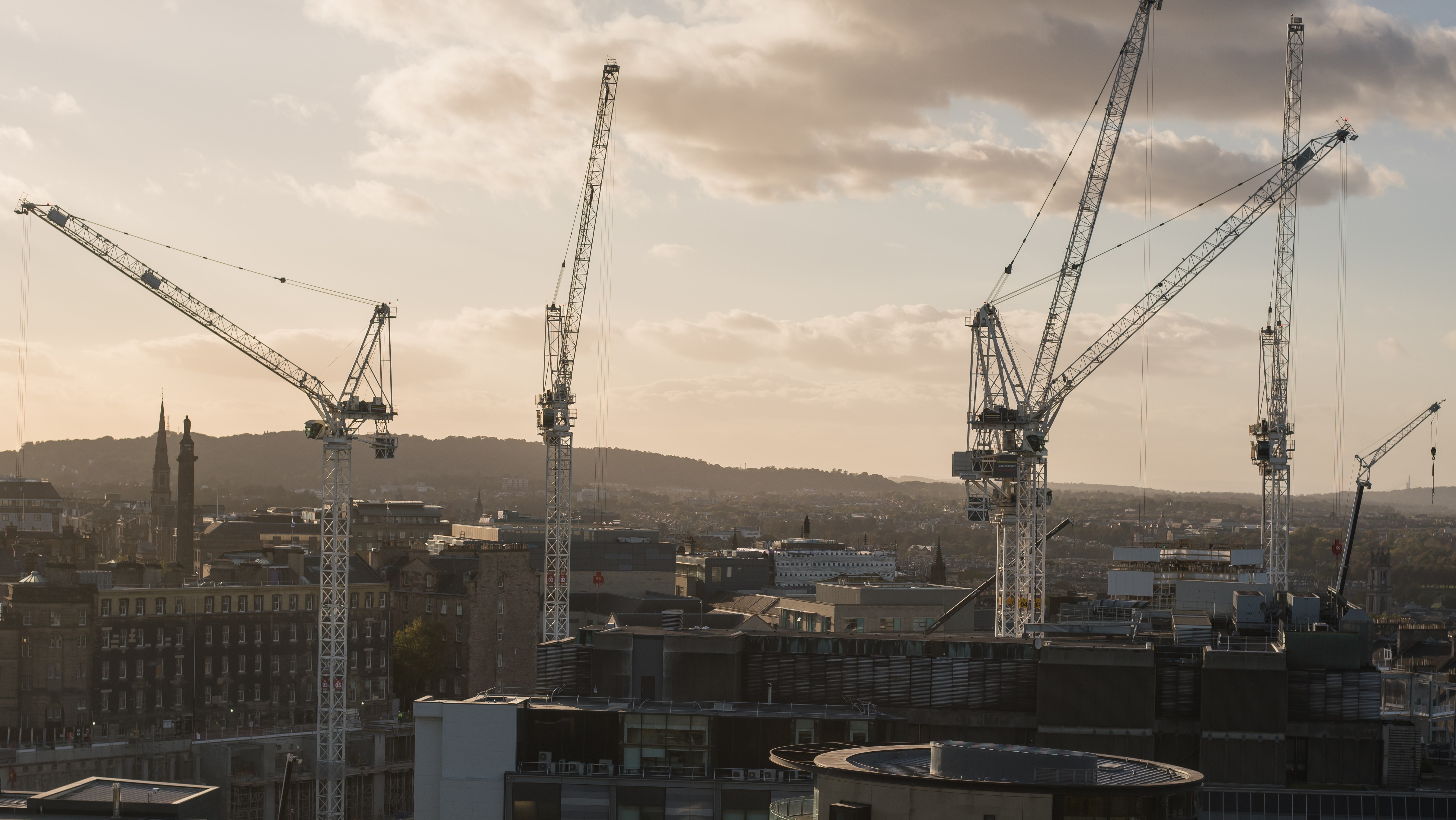 Cranes on Edinburgh construction site