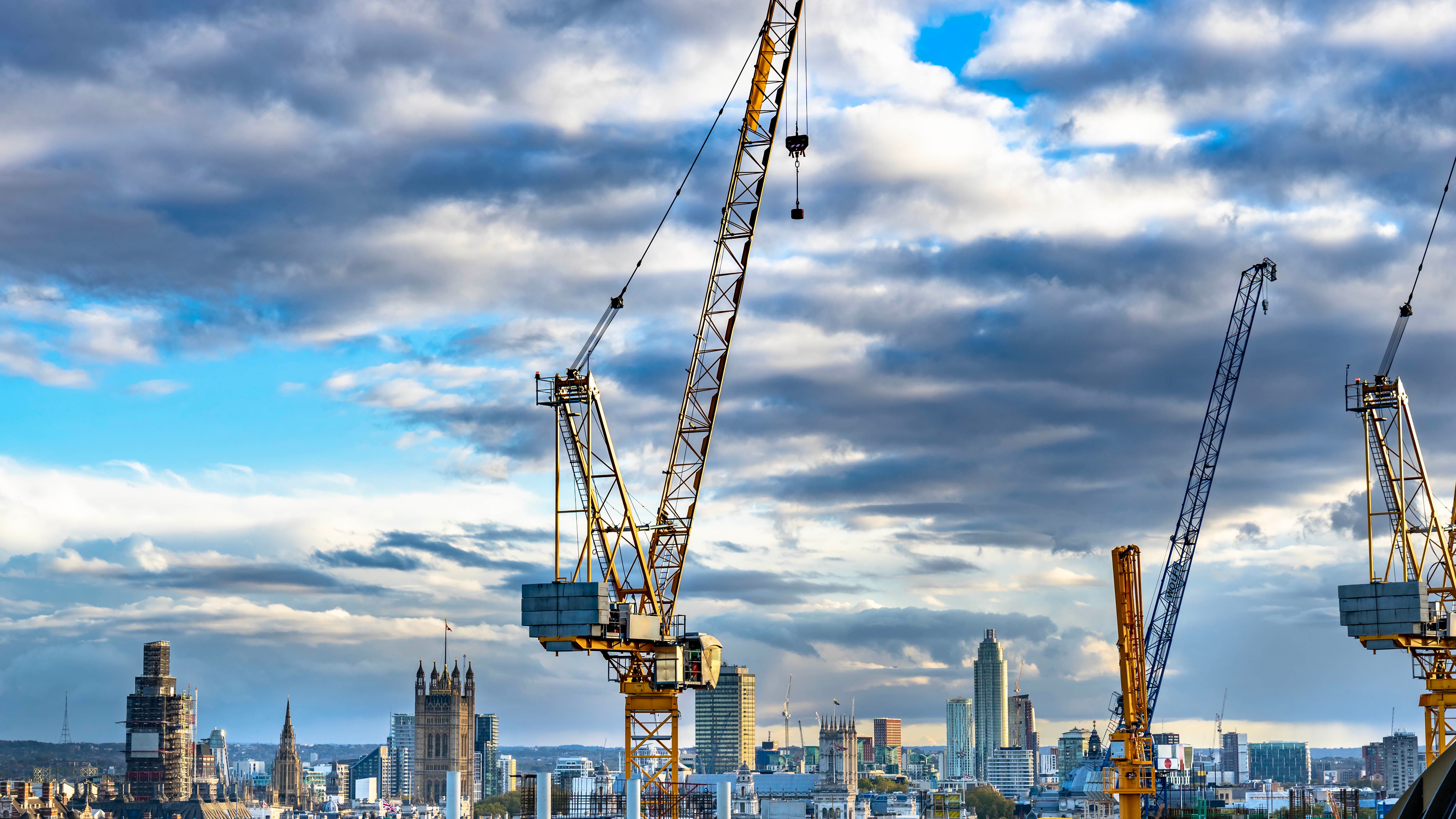 Cranes on London construction site