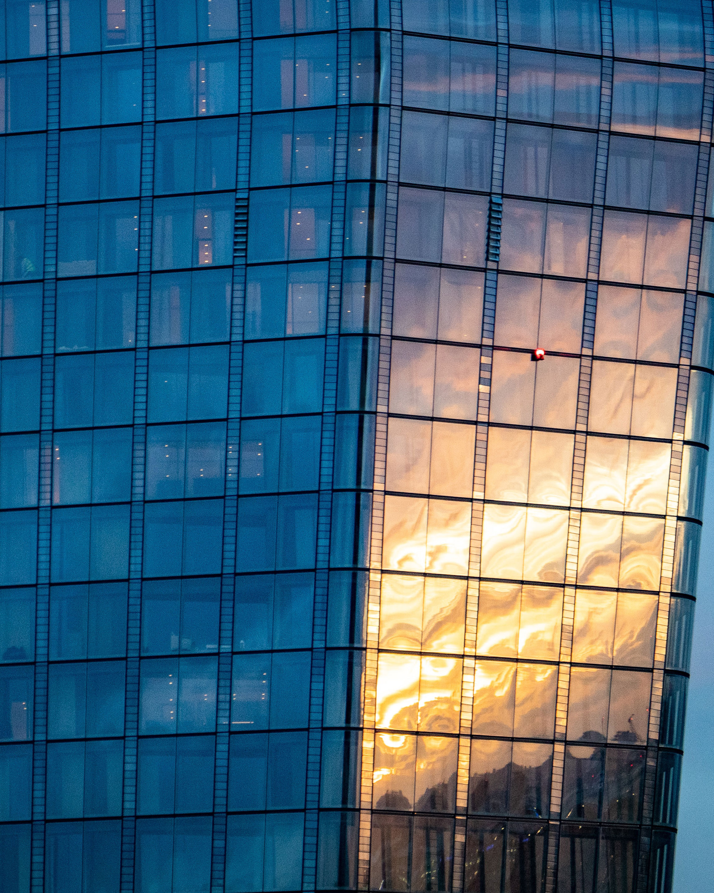 Close up of One Blackfriars building London showing windows reflections