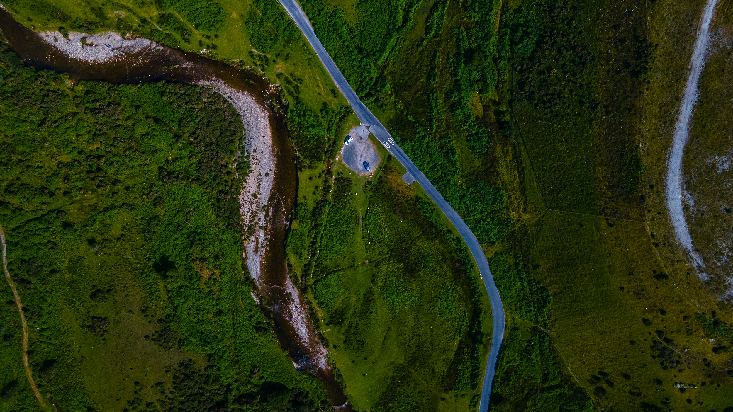 Road across Dartmoor National Park