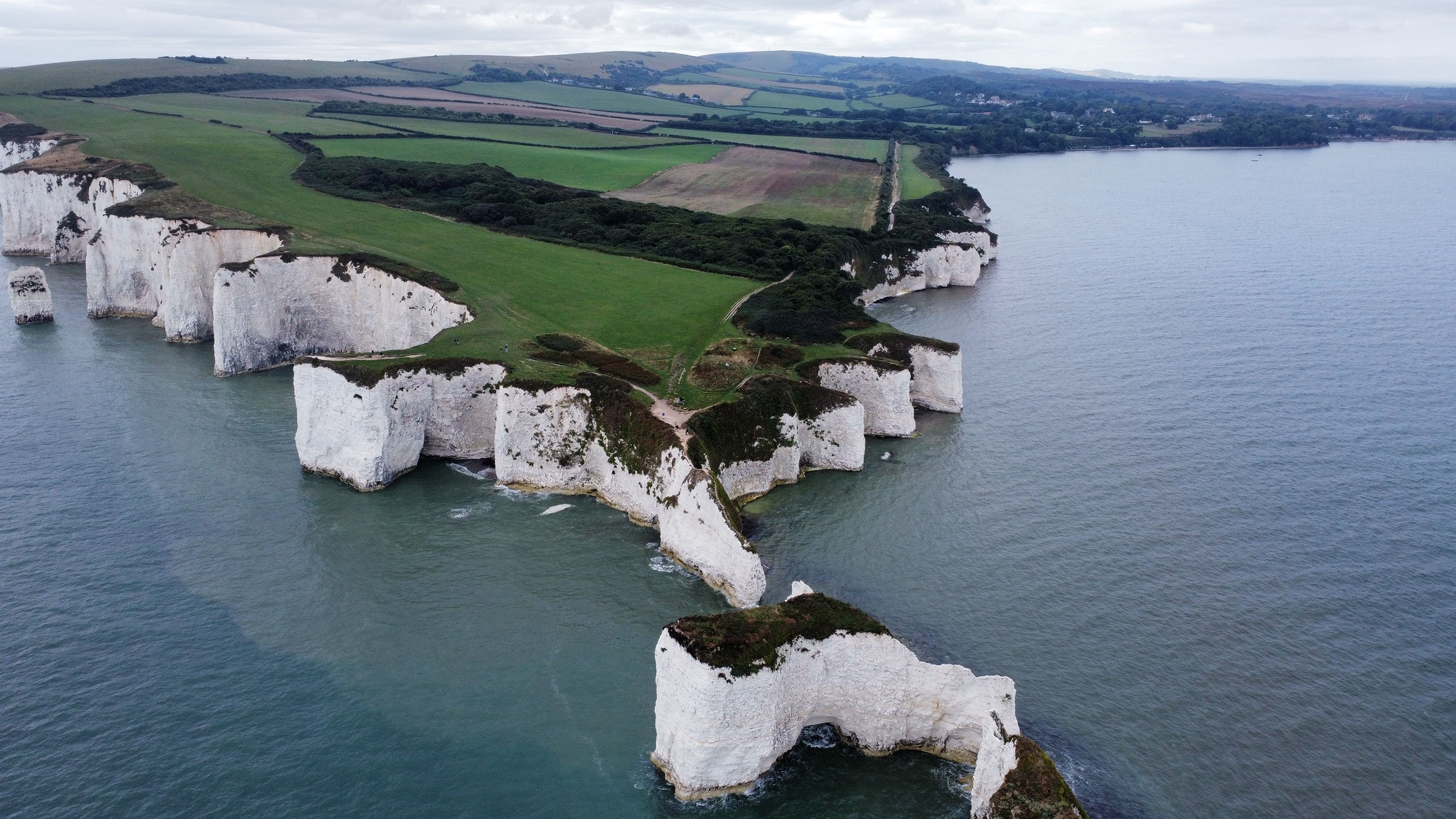 Old Harry Rocks chalk formations in Dorset 