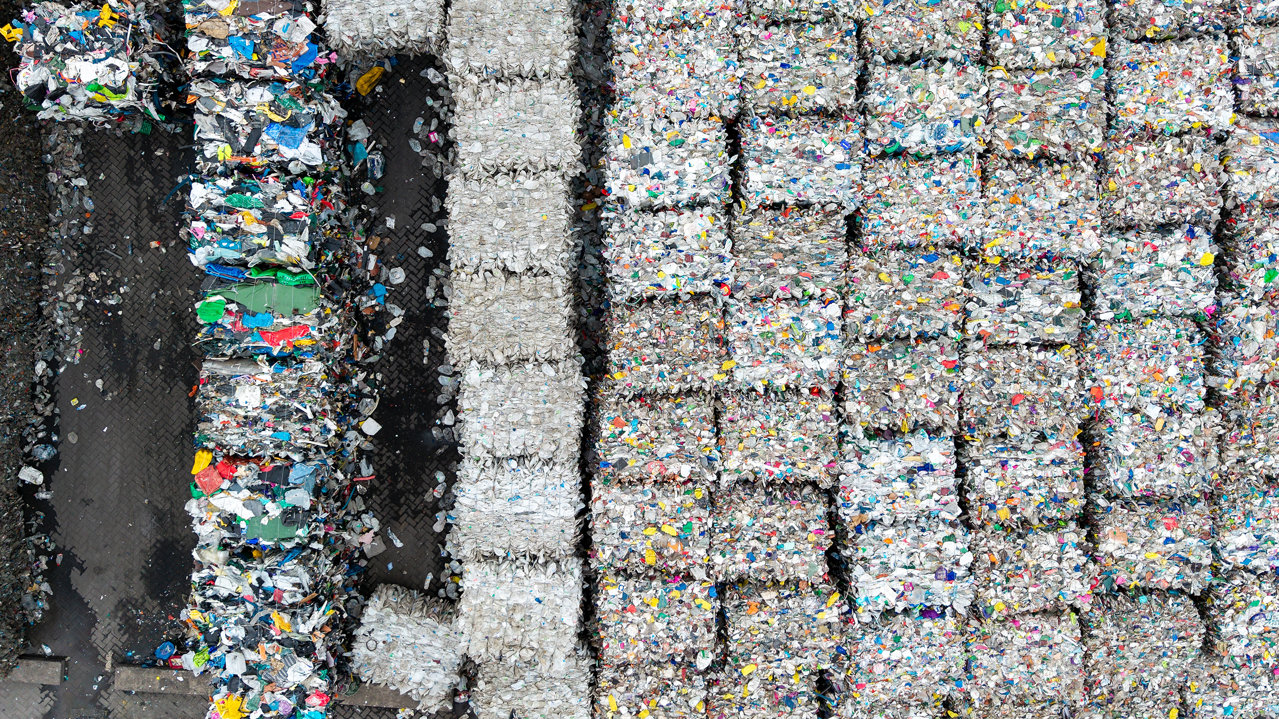 Landfill waste aerial view