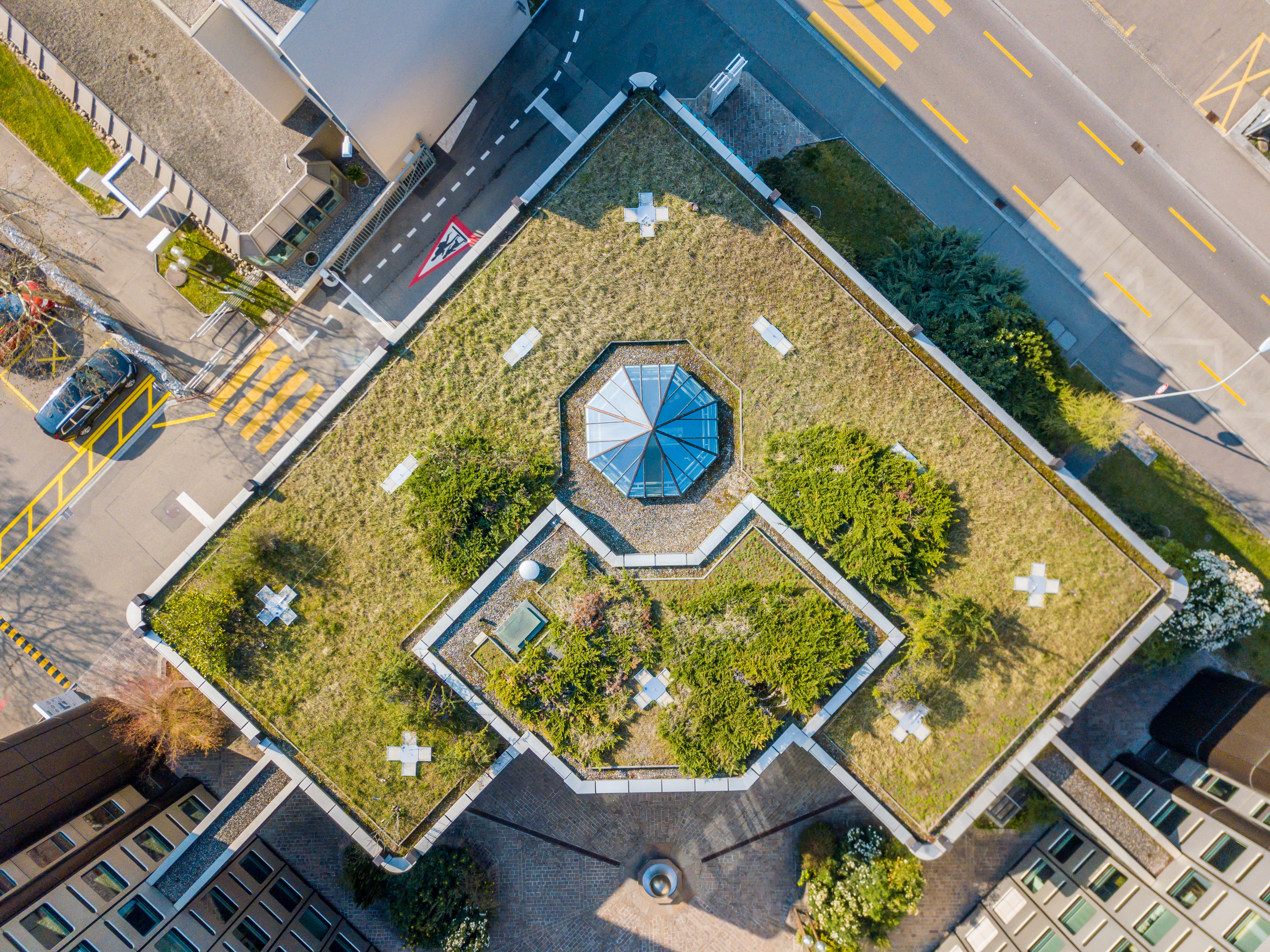 Aerial view of rooftop garden in urban residential area; Shutterstock ID 1361273999; purchase_order: NA; job: Property Journal May 22; client: RICS; other: 