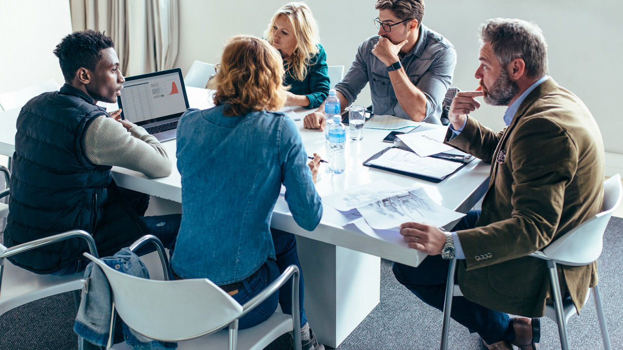 Modern business team working on new project
